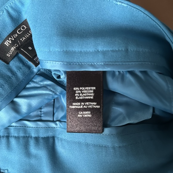 RW&CO Azur Blue Pants with High Waist and Tapered Ankle - Picture 12 of 13